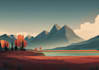 create minimalist landscape illustrations and posters