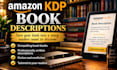 write a compelling amazon KDP book description and blurb