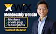 build wix membership website with subscription and private pages
