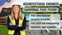 architectural structural engineering plans swimming pool plans permit drawing