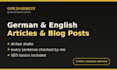 write clear german or english articles and blog posts