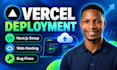 do vercel deployment, next js setup and web hosting on vercel