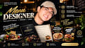design modern restaurant menu, poster and logo