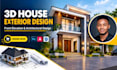 create 3d house exterior, front elevation design and architectural design