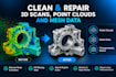 clean and repair 3d scans,point clouds and mesh data
