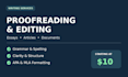 proofread and edit essays, articles, and documents