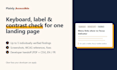 check your landing page for keyboard, label and contrast issues