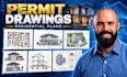 draft residential architectural permit drawings in autocad