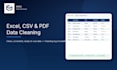 clean, format and convert your excel, CSV or PDF data accurately