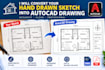 convert your hand drawn sketch into autocad dwg