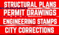 provide utah structural engineering permit drawing and utah review stamp