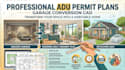 draw adu permit plans and garage conversion cad