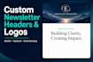 design custom header graphics, logo and divider banners for beehiiv substack
