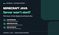 diagnose your minecraft java server startup and mod errors