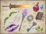 design creative concept art of weapons and items