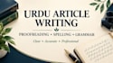write professional urdu articles, columns and do proof reading