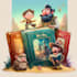 design a cartoon book cover art