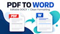 convert PDF to editable word docx with basic formatting