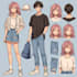 draw custom anime oc character reference sheet