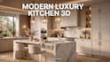 design modern luxury kitchen 3d rendering