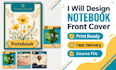 design a creative notebook front cover and school book cover