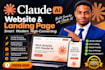 design a custom claude ai website or elementor landing page