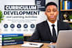 develop educational curriculum, lesson plan, engaging learning activities course