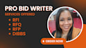 write government contract bid proposals, rfp and dibbs rfq responses