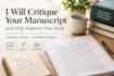 critique your manuscript and help improve your book