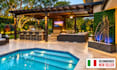do backyard landscape design 3d pool patio pergola outdoor kitchen 4k rendering