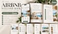 design an editable airbnb welcome book and guest guide in canva