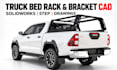 design truck bed cargo brackets, off road racks, custom mounts cad in solidworks