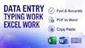 do data entry excel data copy past