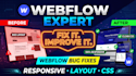 fix bugs and responsive issues in webflow