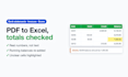 convert bank statement and invoice PDF or scans to excel with totals checked