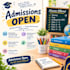 school admission flyers and education posters