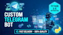develop a custom telegram bot with python and ai integration