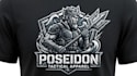create modern tactical poseidon logo for apparel