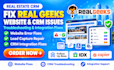 fix real geeks website fix real estate crm issues integration errors or problems