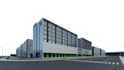 create office building external, car park, landscape 3d rendering, walkthrough