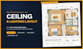draft reflected ceiling plan and lighting layout in autocad