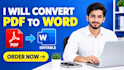 convert PDF to word or excel and fix formatting professionally