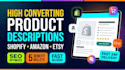 write product descriptions for shopify, amazon, or etsy