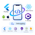 debug and develop cross platform apps using flutter, react native and c sharp