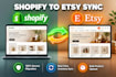 sync shopify to etsy store integration and product listing migration