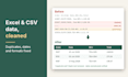 do excel and csv data cleaning, merging and deduplication