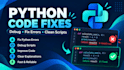 debug python code and fix errors in your scripts