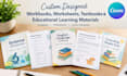 design workbook worksheet textbook and educational learning materials in canva