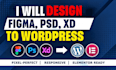 design affordable figma to elementor, wix, psd to wordpress website
