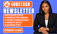 setup substack account design substack newsletter manage substack posts